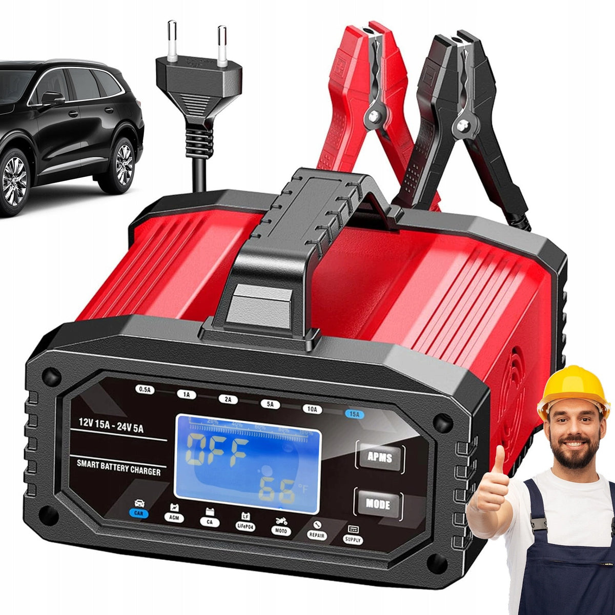MOTORCYCLE CAR RECTIFIER BOAT WITH LCD DISPLAY 12V/24V Packaging status original