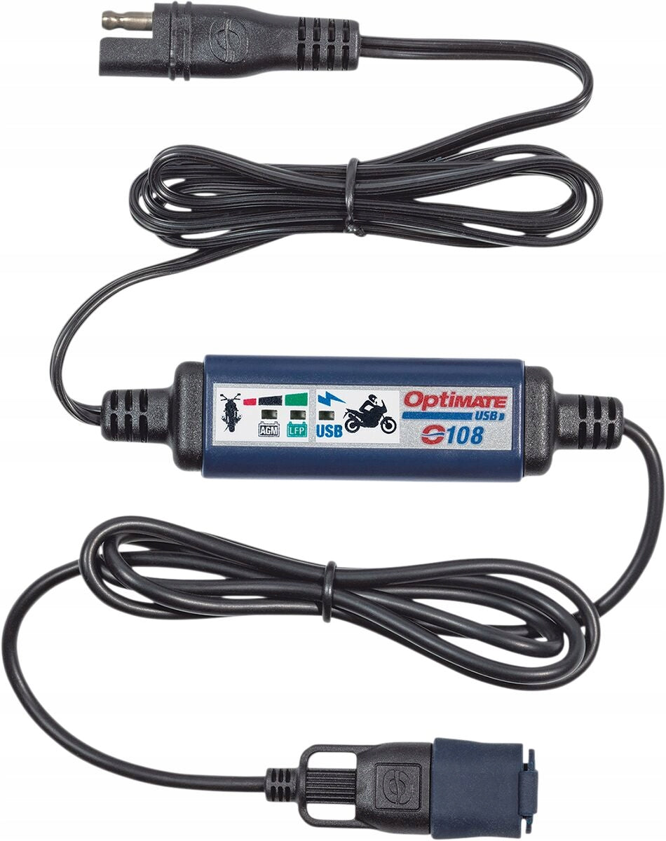 MOTORCYCLE CHARGER CONVERTER SAE-USB OPTIMATE TECMATE 3300MA 12V LFP AGM
