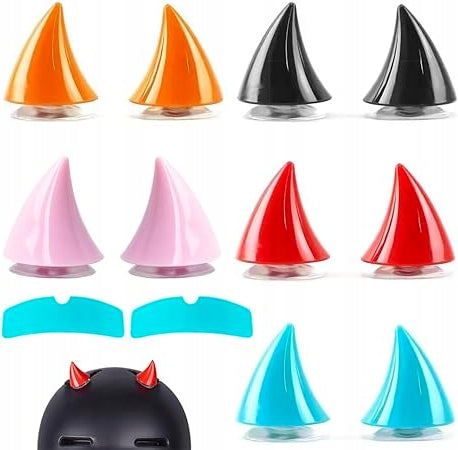 MOTORCYCLE CORNERS HELMET DECORATION DEVIL BLACK 10PCS SUCTION CUPS