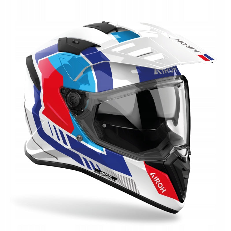 MOTORCYCLE HELMET AIROH BANDIT HORN WHITE GLOSS L