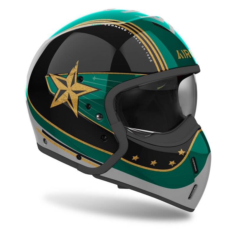 MOTORCYCLE HELMET AIROH J110 COMMAND MINT GREEN GLOSS Manufacturer's catalog number J1_C34_L