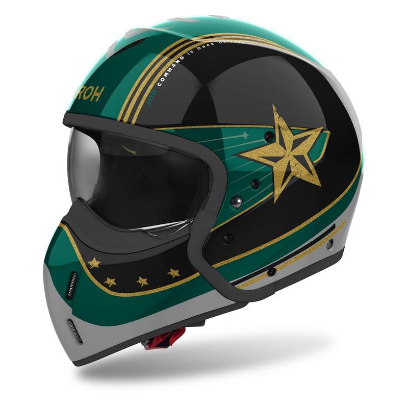 MOTORCYCLE HELMET AIROH J110 COMMAND MINT GREEN GLOSS