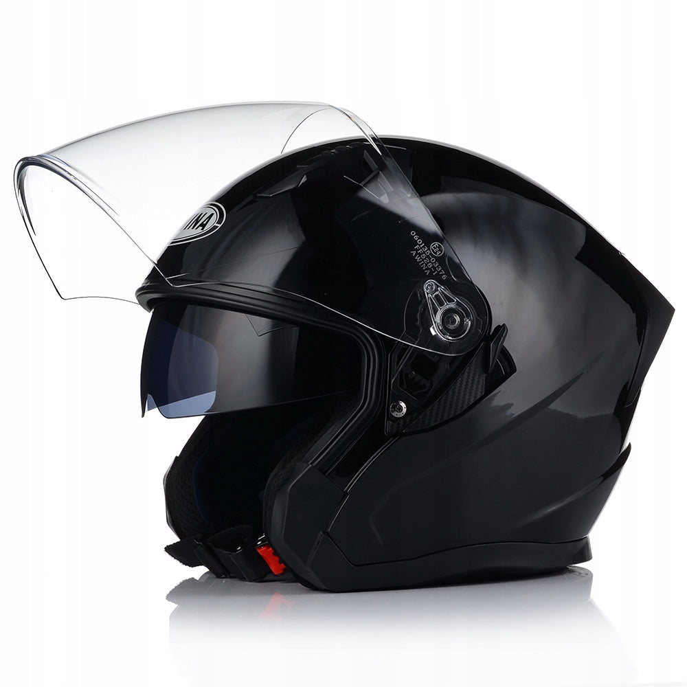 MOTORCYCLE HELMET AWINA SIZE. L JK528 Black Open Jet Blenda ECE22R06 Manufacturer Awina