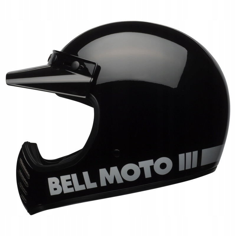 MOTORCYCLE HELMET BELL MOTO-3 CLASSIC BLACK XXL BONUS Size XXL