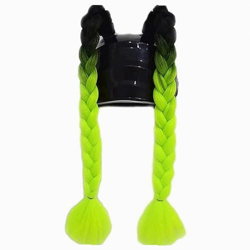 MOTORCYCLE HELMET BRAIDS HORSE TAIL WITH SUCTION CUP 2 PCS. decoration
