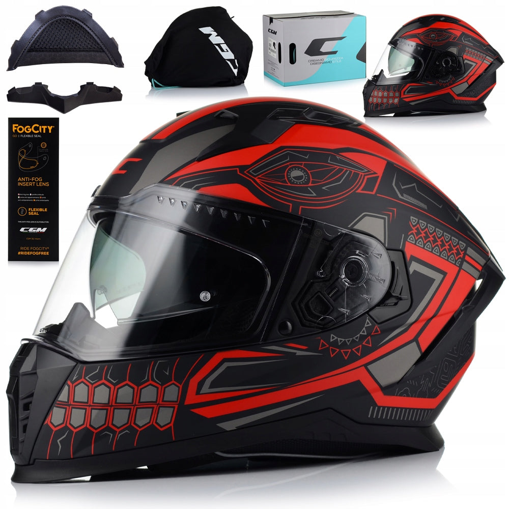 MOTORCYCLE HELMET CGM 311A BLAST MAYA ROSSO ECER 22.06 + BLEND + ANTIFOG