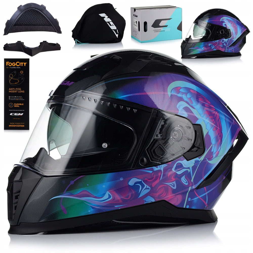 MOTORCYCLE HELMET CGM 311A BLAST WOMEN BLACK ECER 22.06 + BLEND + ANTIFOG