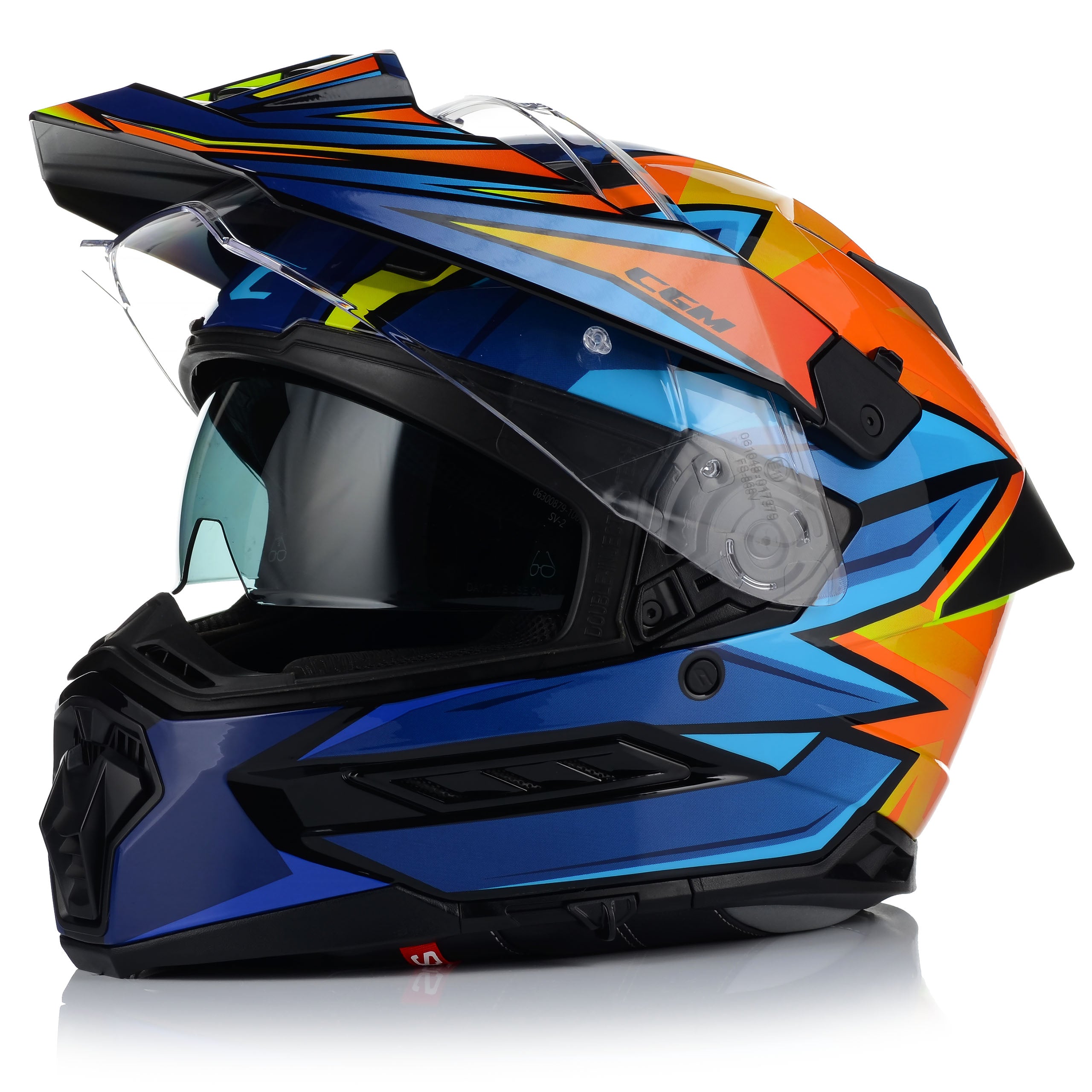 MOTORCYCLE HELMET CGM 366 ENDURO CROSS QUAD ATV + GLASS + BLEND + VISOR Packaging status original