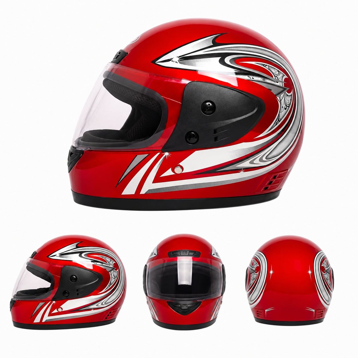 MOTORCYCLE HELMET CLOSED FULL MOTOR SCOOTER INTEGRAL QUAD GOKART COLORS Manufacturer R2