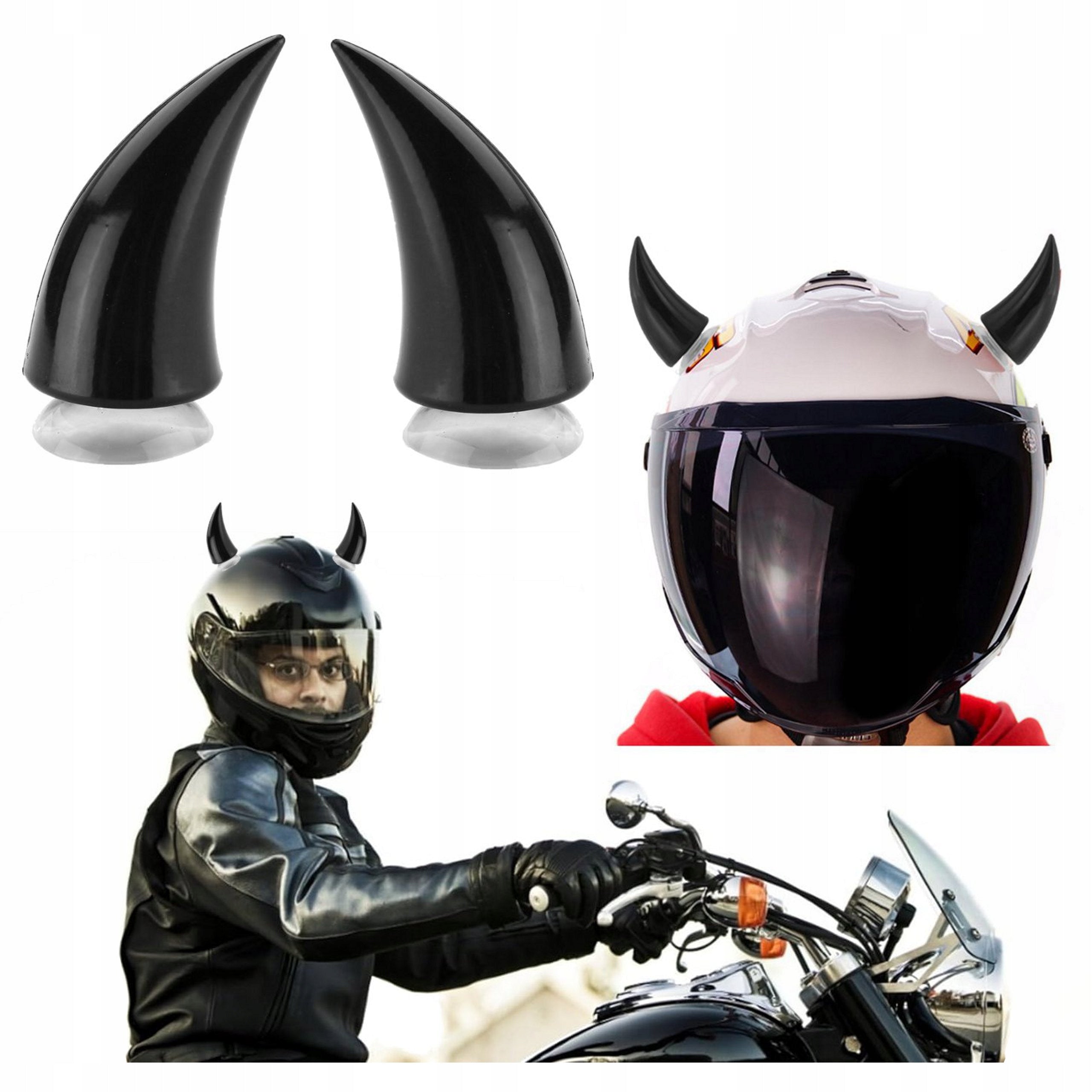MOTORCYCLE HELMET CORNERS BLACK | HELMET DECORATION | SET OF 2PCS