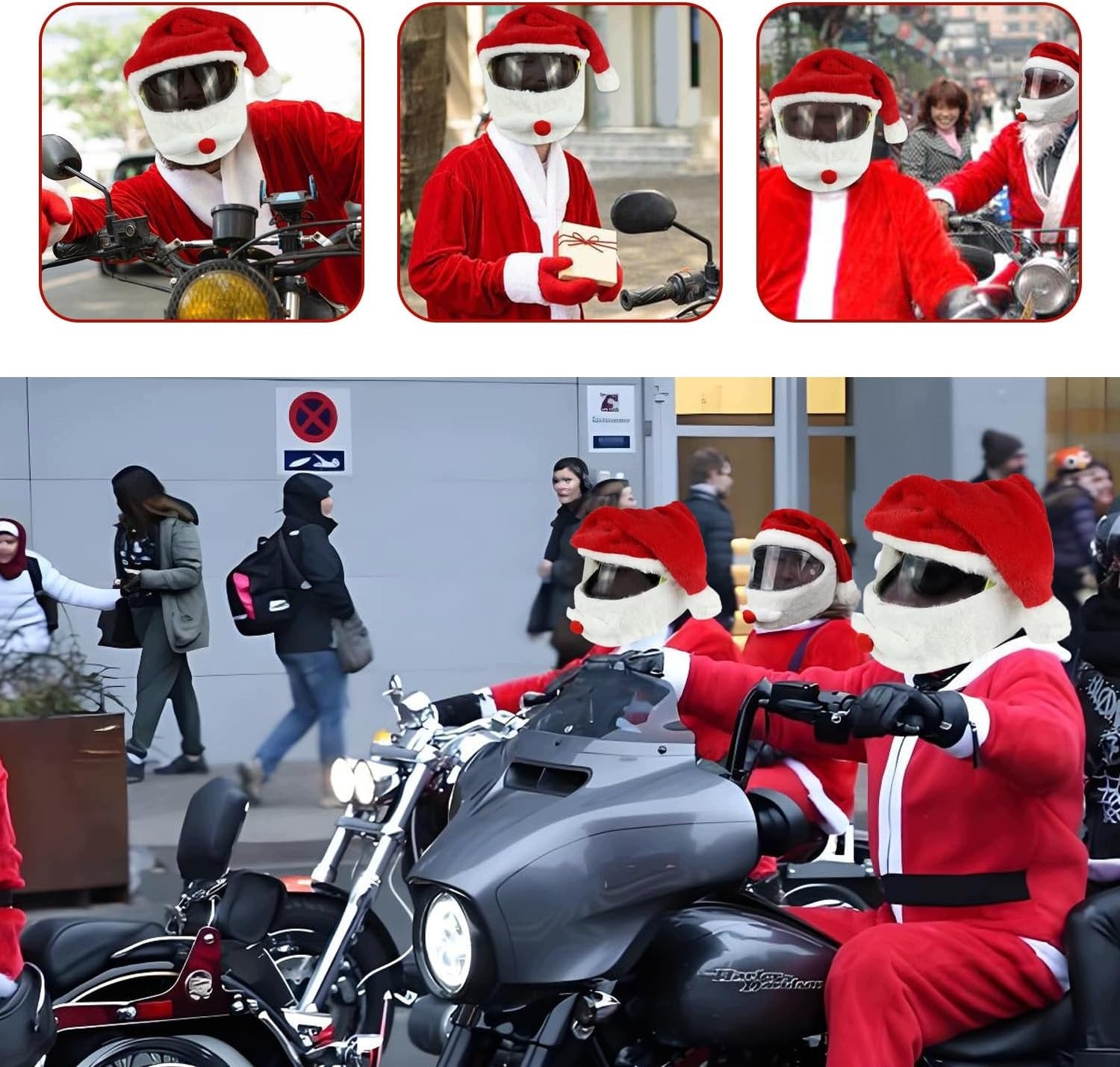 MOTORCYCLE HELMET COVER SANTA CLAUS PLUSH UNIVERSAL Manufacturer no brand