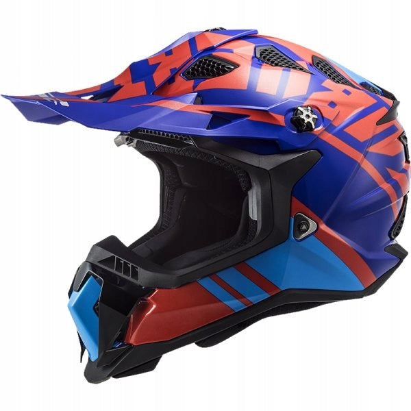 MOTORCYCLE HELMET CROSS ENDURO LS2 MX700 EVO GAMMAX RED BLUE XXL