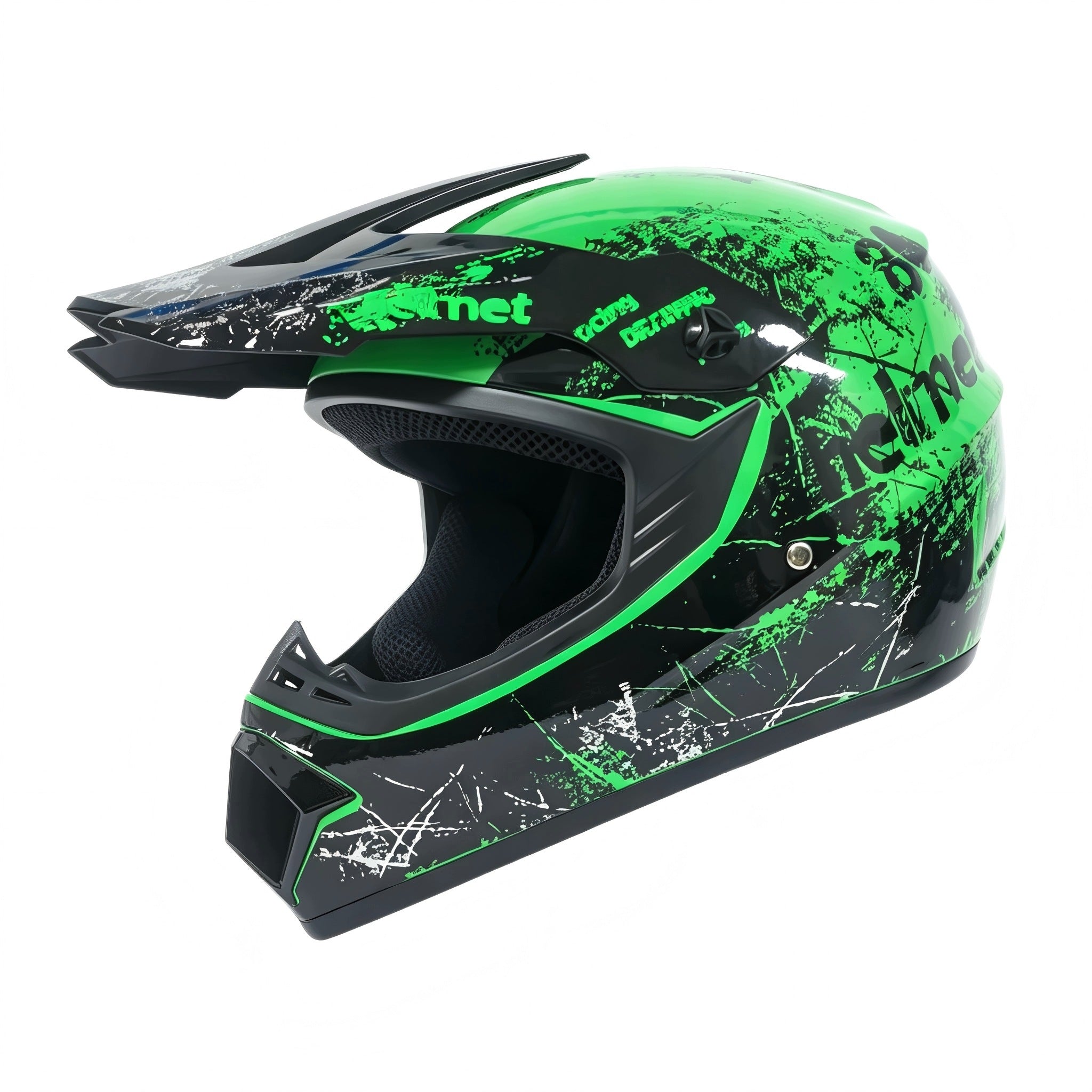 MOTORCYCLE HELMET CROSS LIGHT ENDURO + GOGGLES SIZE M (55-56 CM) Packaging status original