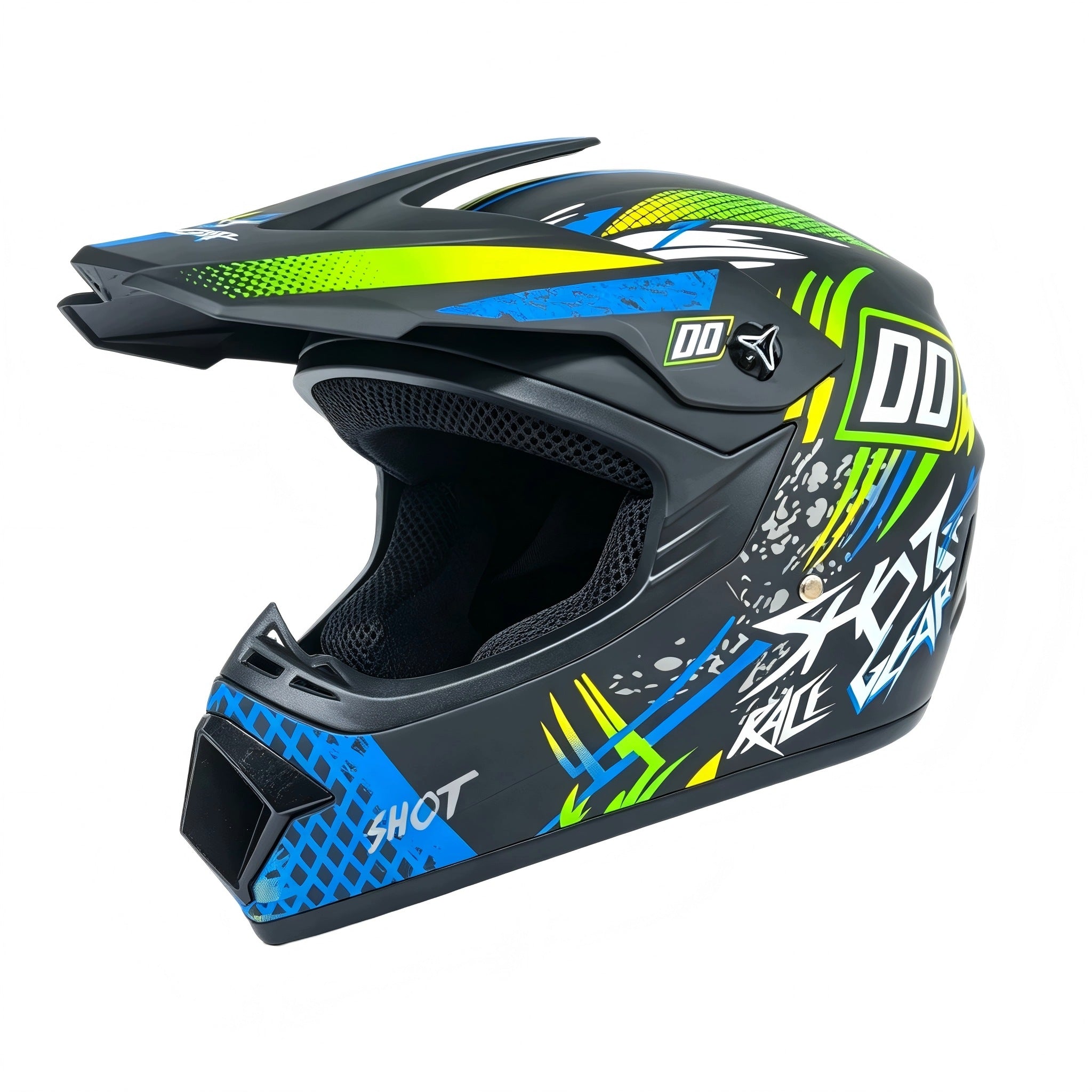 MOTORCYCLE HELMET CROSS LIGHT ENDURO + GOGGLES SIZE XL (59-60 CM) Packaging status original