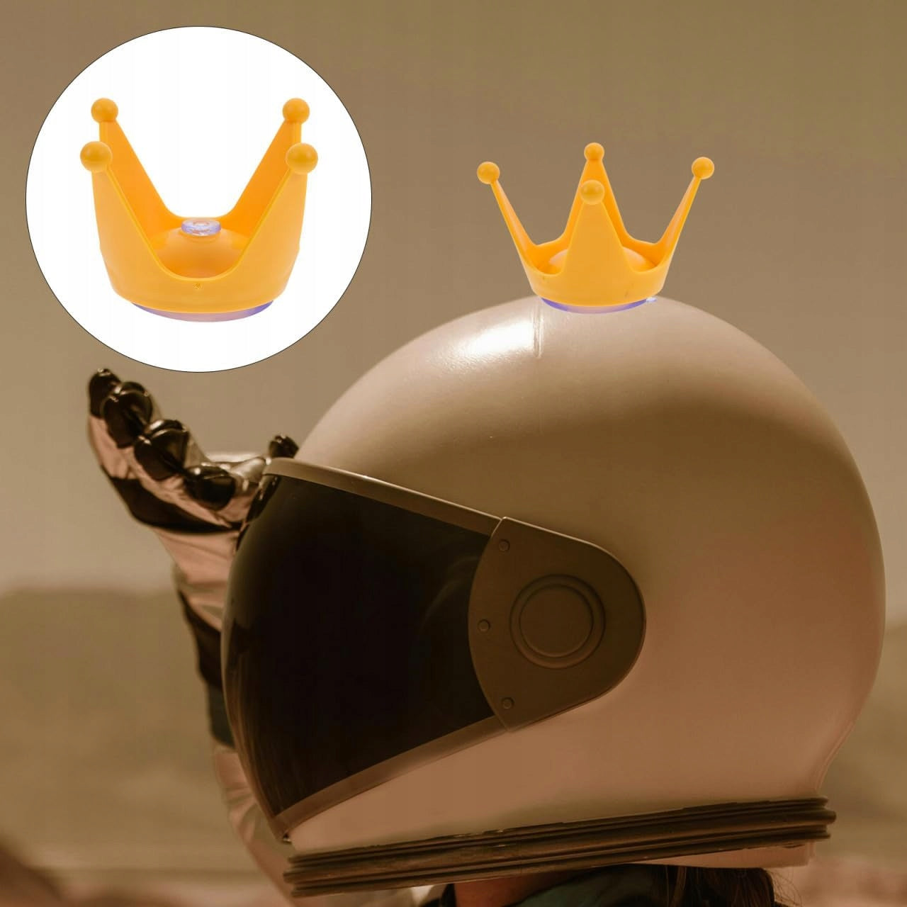 MOTORCYCLE HELMET DECORATION WITH CROWN AND SILICONE SUCTION CUPS Customs tariff code 65061080