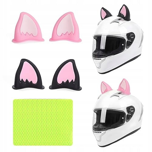 MOTORCYCLE HELMET EARS CAT ABS REFLECTIVE STICKERS STEEL SET