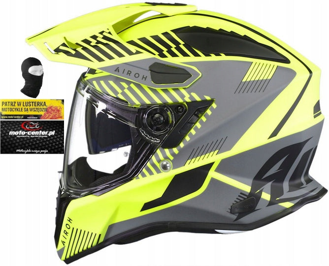 MOTORCYCLE HELMET ENDURO ADV AIROH COMMANDER BOOST YELLOW MATT r.M 3xGRATIS