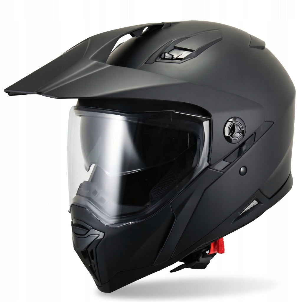 MOTORCYCLE HELMET ENDURO FULL FACE WITH VISOR WOLF CHAMP BLACK MAT M
