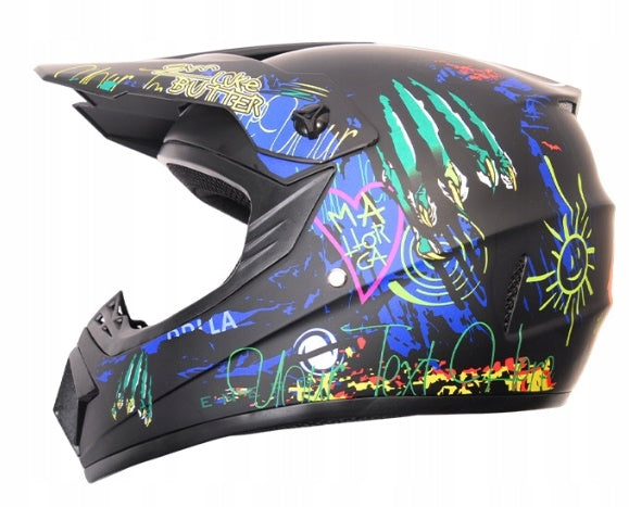 MOTORCYCLE HELMET FOR MOTORCYCLE CROSS QUAD GRAFFITI b/cz r.XL Packaging status original