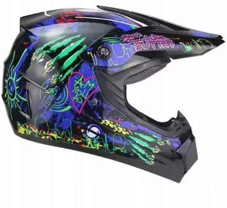 MOTORCYCLE HELMET FOR MOTORCYCLE CROSS QUAD GRAFFITI b/cz r.XL