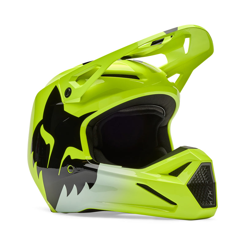 MOTORCYCLE HELMET FOX V1 SHIELD FLUO YELLOW XL Size XL