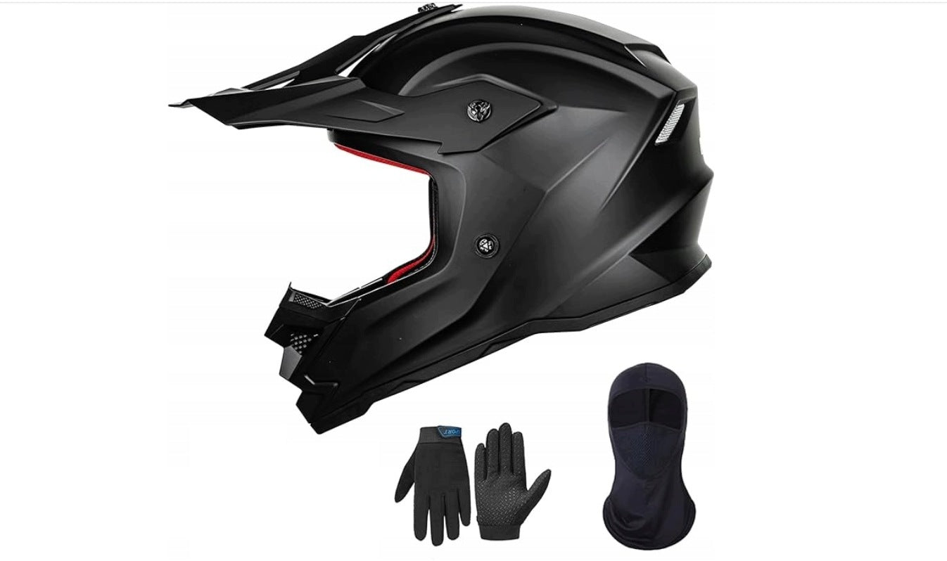 MOTORCYCLE HELMET FULL FACE cross enduro S 49-50 lightweight ventilated Gloves Manufacturer no brand