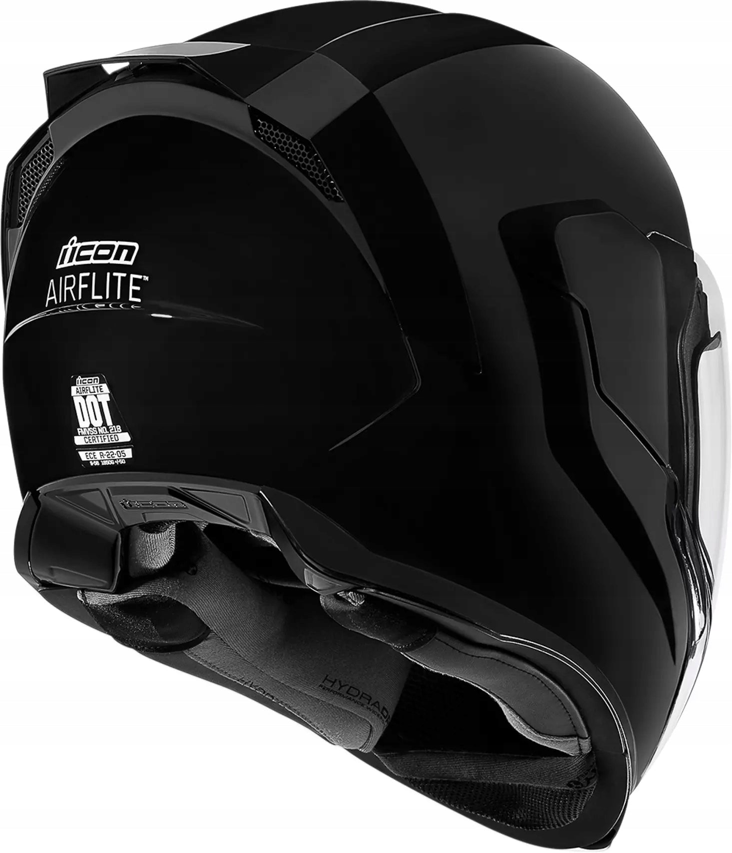 MOTORCYCLE HELMET ICON AIRLITE SOLID BLACK R. M Manufacturer's catalog number 010110856