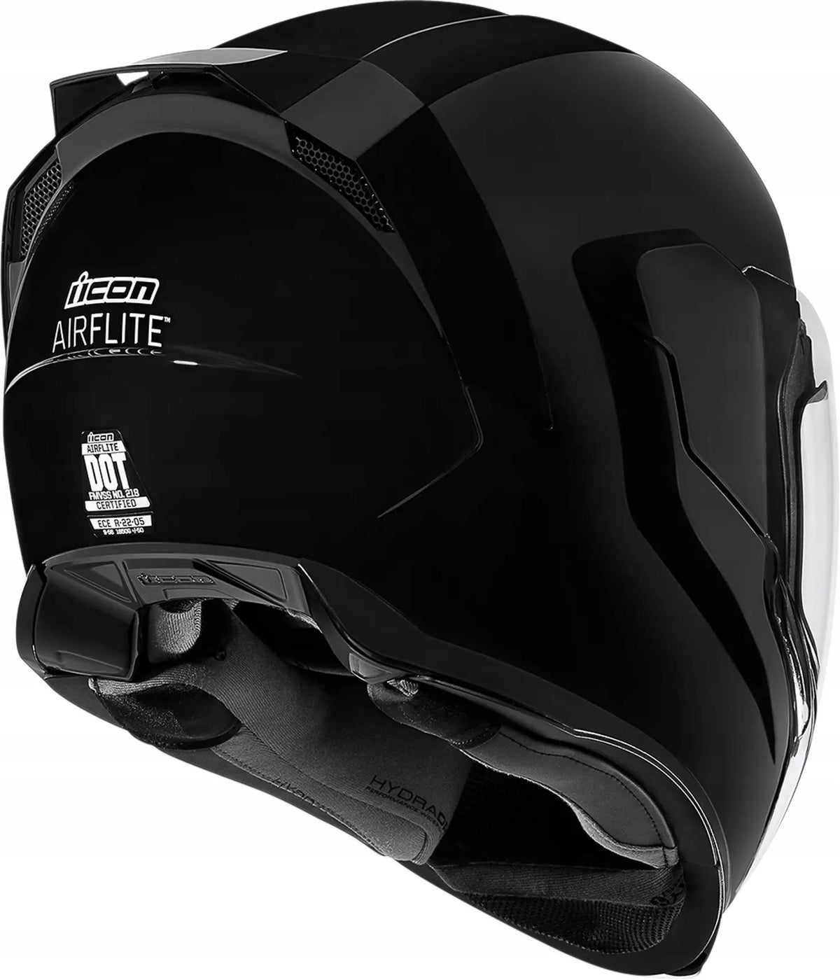 MOTORCYCLE HELMET ICON AIRLITE SOLID BLACK R. M Manufacturer's catalog number 010110856