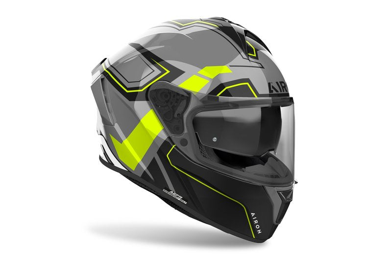 MOTORCYCLE HELMET INTEGRAL AIROH SPARK 2 DART YELLOW GLOSS GREY M Size M