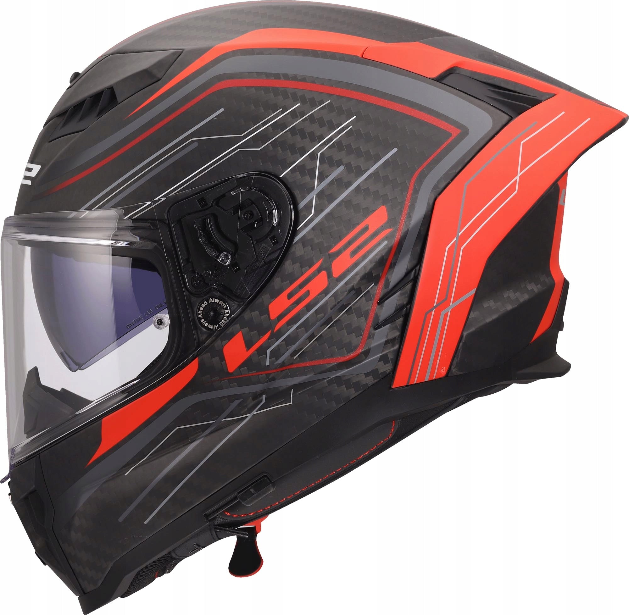 MOTORCYCLE HELMET INTEGRAL LS2 FF807 DRAGON SUBIC CARBON RED L Size L