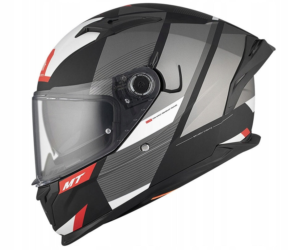 MOTORCYCLE HELMET INTEGRAL MT BRAKER SV CHENTO B0 BLACK GREY MATT
