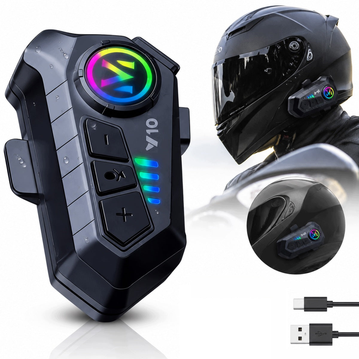 MOTORCYCLE HELMET INTERCOM IPX6 waterproof