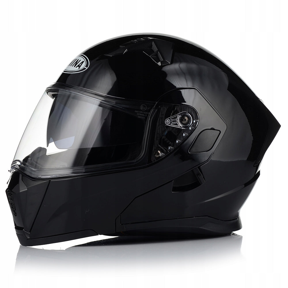 MOTORCYCLE HELMET JAW BLACK GLOSS FLIP UP HIKING 22.06 + BLENDA Manufacturer Awina