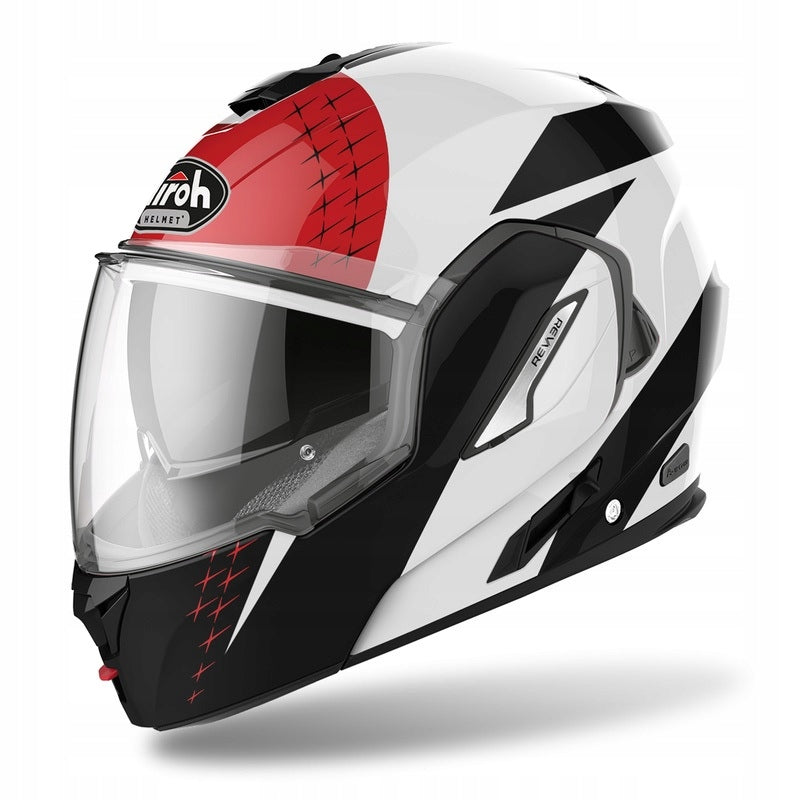 MOTORCYCLE HELMET JAW MODULAR AIROH REV 19 LEADEN RED GLOSS