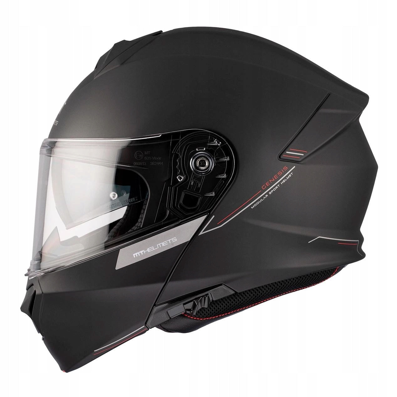 MOTORCYCLE HELMET JAW MODULAR MT HELMETS GENESIS SV SOLID BLACK MATT