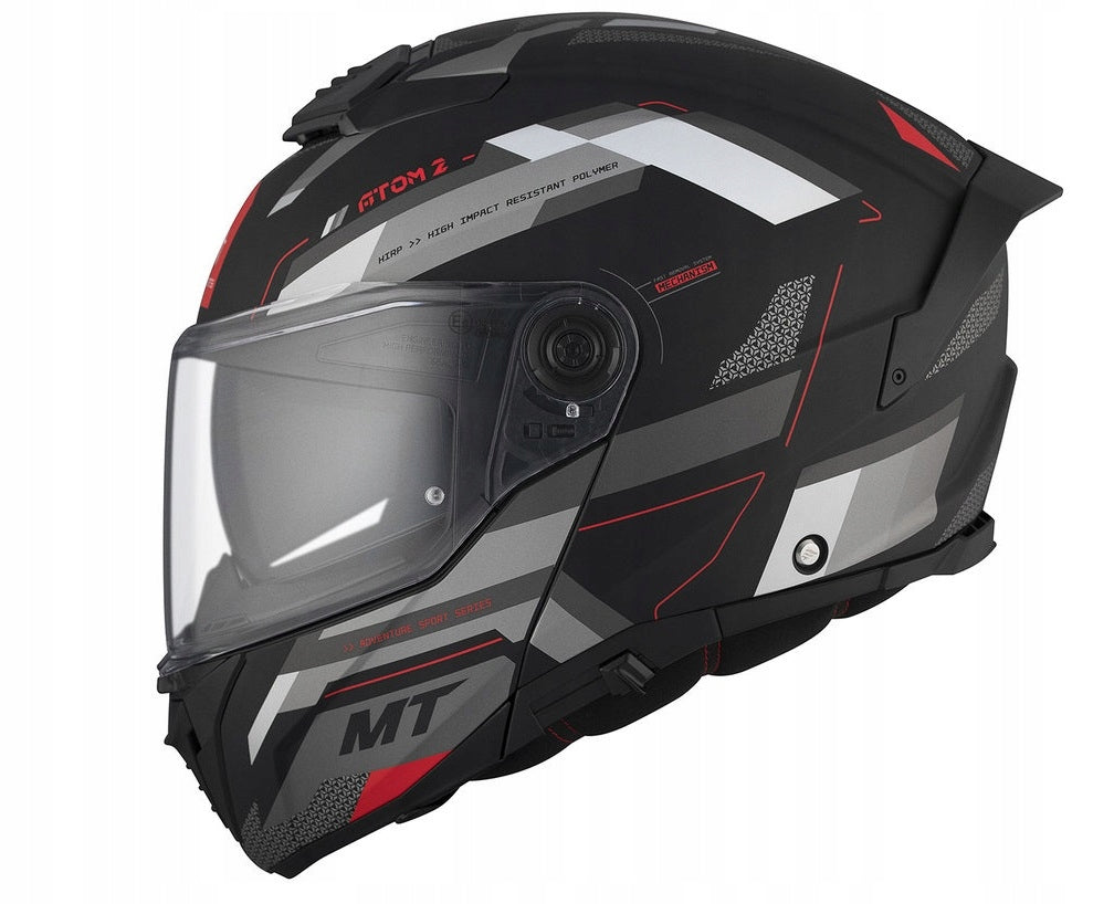 MOTORCYCLE HELMET JAW MT HELMETS ATOM 2 SV BAST D5 BLACK WHITE MAT