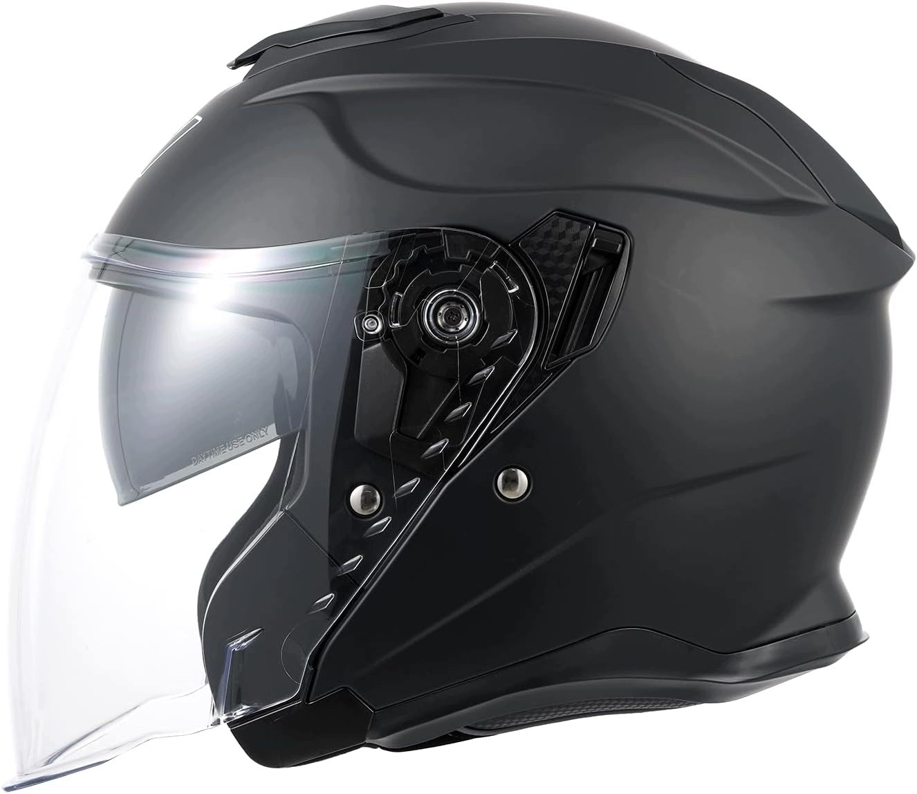MOTORCYCLE HELMET JET MY 835 DOUBLE VISOR BLACK MATT UNISEX XXL Size XXL