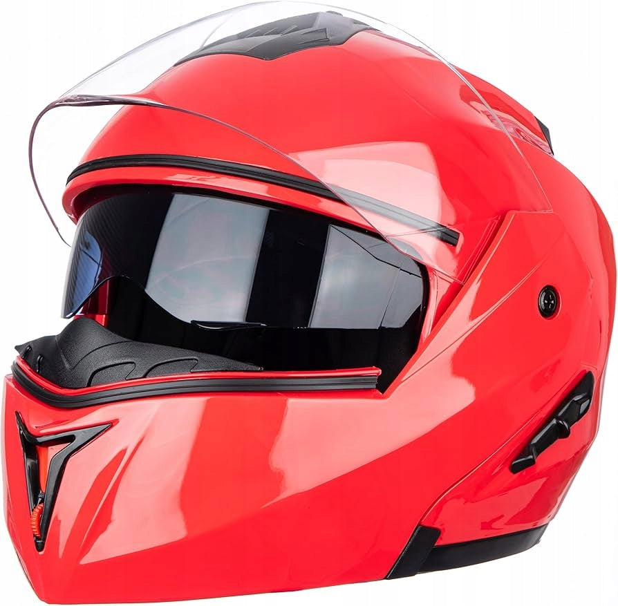 MOTORCYCLE HELMET JIEKAI WITH SUN VISOR size XXL red