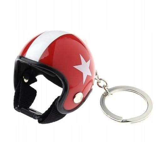 MOTORCYCLE HELMET KEYCHAIN RED METAL 50MM FOR MOTORCYCLE Jewelry Manufacturer Apec Braking
