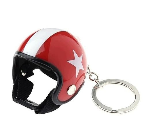 MOTORCYCLE HELMET KEYCHAIN RED METAL 50MM FOR MOTORCYCLE Jewelry