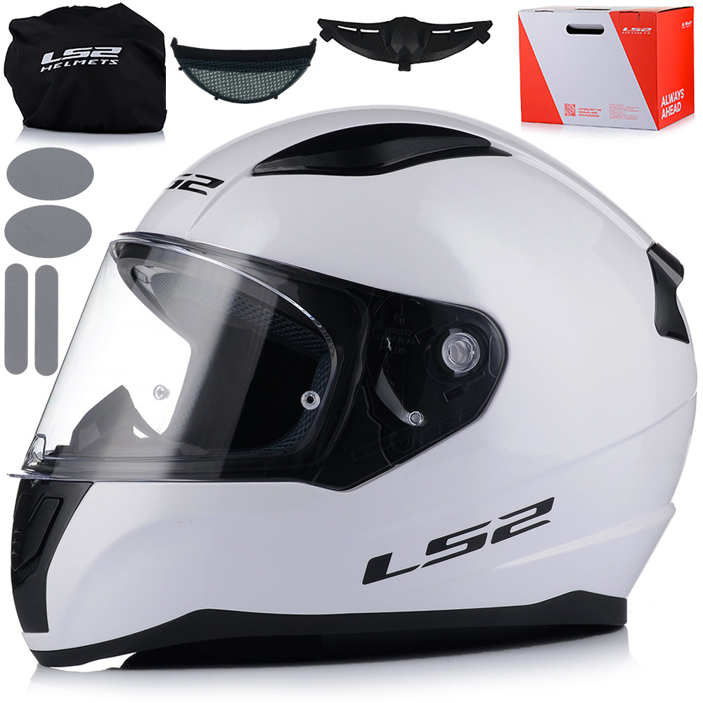 MOTORCYCLE HELMET LS2 FF353 RAPID II WHITE GLOSS PINLOCK SYSTEM ECER 22.06
