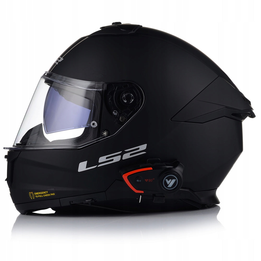 MOTORCYCLE HELMET LS2 FF808 STREAM II BLACK MAT BLEND + BLUETOOTH INTERCOM Packaging status original