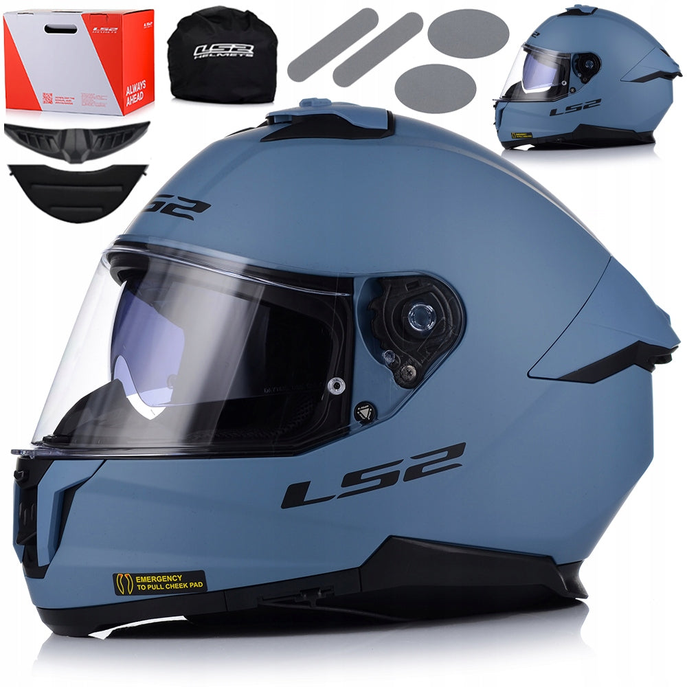 MOTORCYCLE HELMET LS2 FF808 STREAM II MISTY MATT PINLOCK SYSTEM + BLEND