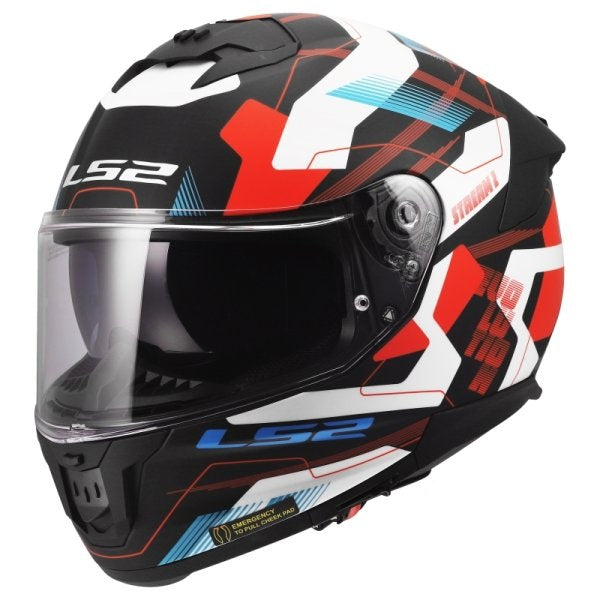 MOTORCYCLE HELMET LS2 FF808 STREAM II blend MIKA white blue red Roz.M