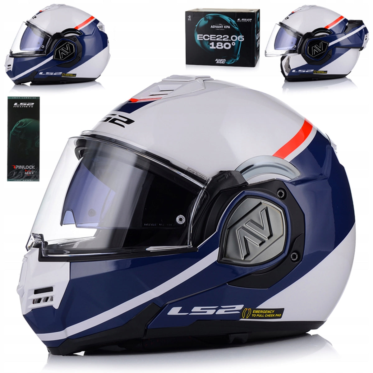 MOTORCYCLE HELMET | LS2 FF906 ADVANT 180° SWIPE | JAW + PINLOCK