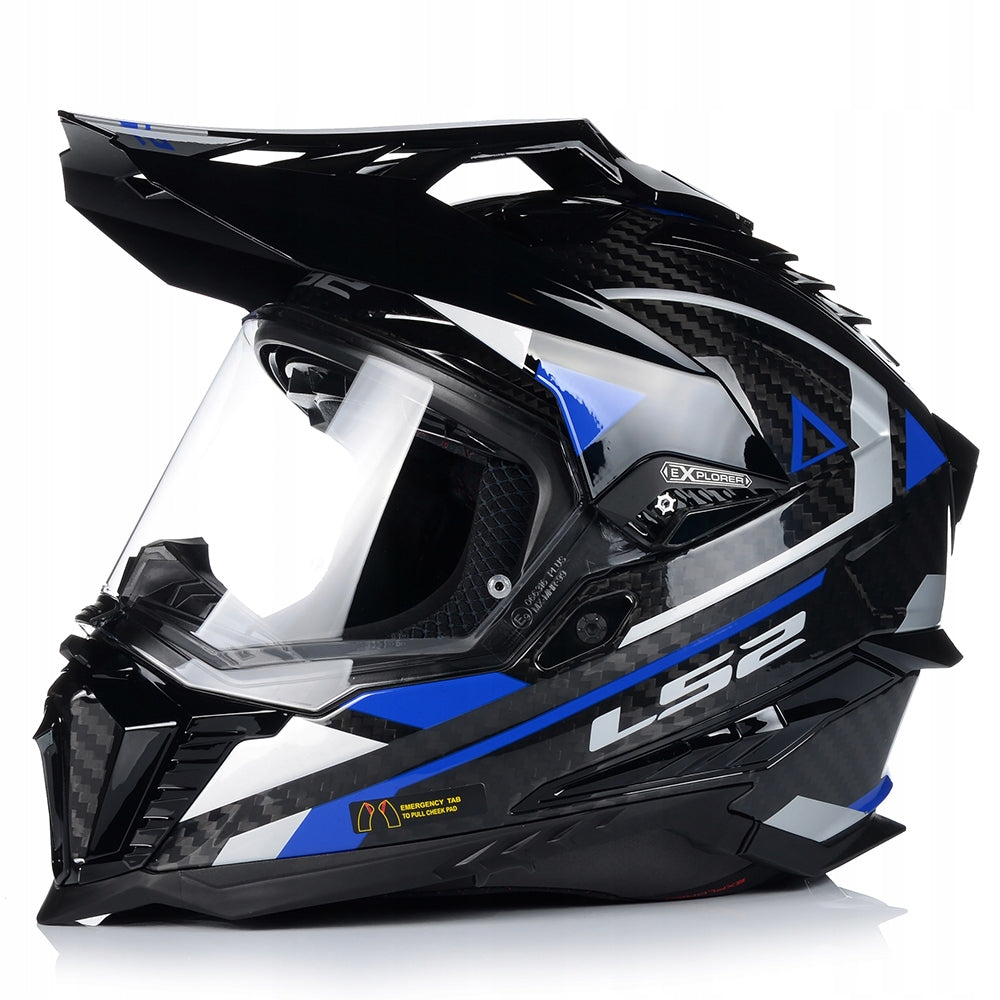 MOTORCYCLE HELMET LS2 MX701 EXPLORER CARBON FIBER + PINLOCK BLEND Packaging status original