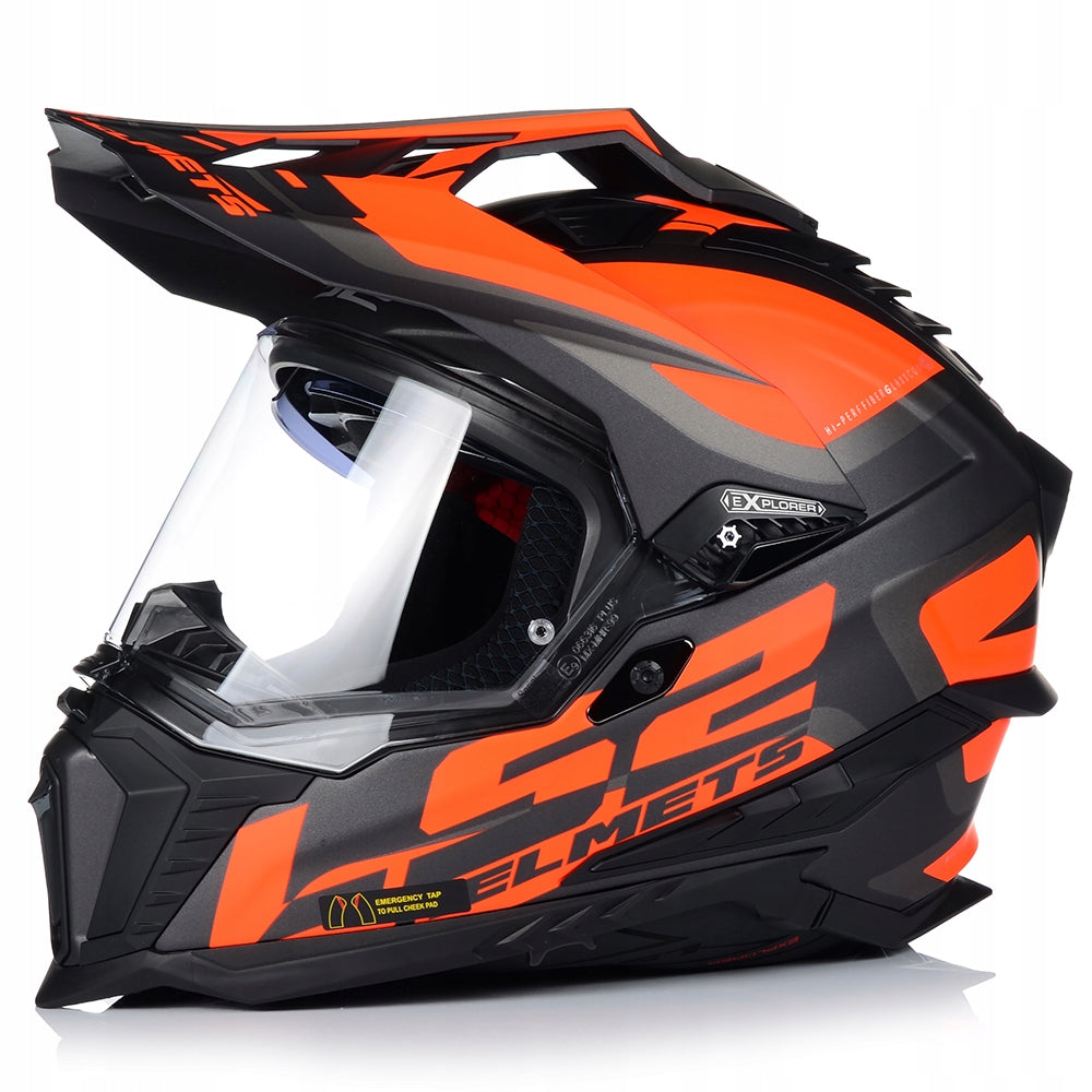MOTORCYCLE HELMET LS2 MX701 EXPLORER CROSS QUAD ATV + PINLOCK + BLEND 22.06 Packaging status original