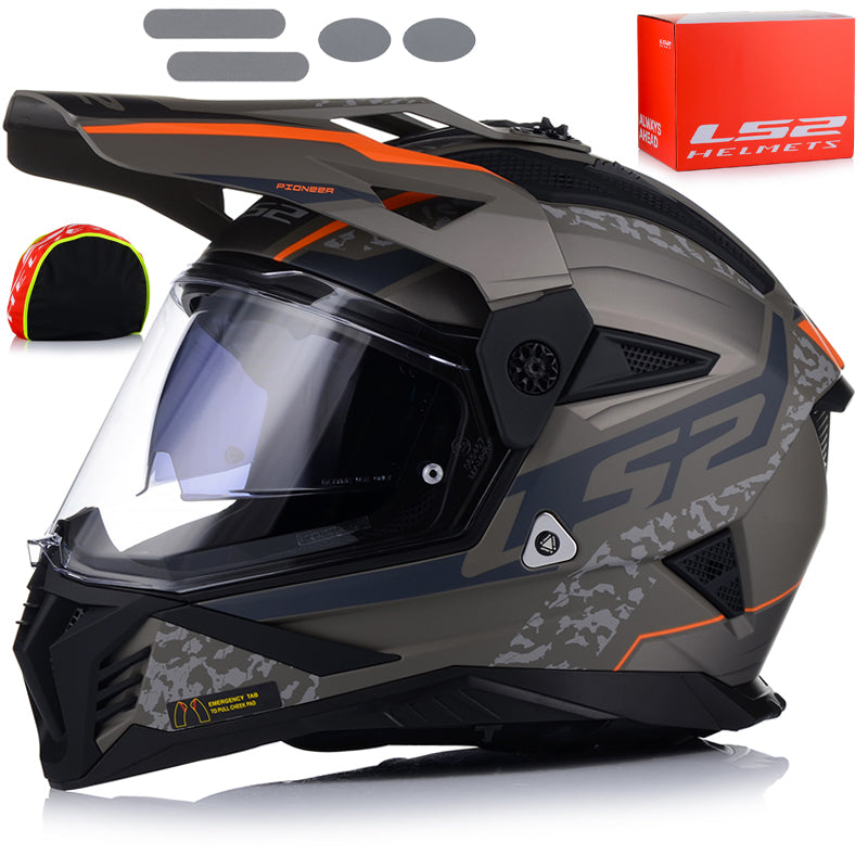 MOTORCYCLE HELMET LS2 MX702 PIONEER ENDURO CROSS QUAD ATV + GLASS + BLEND