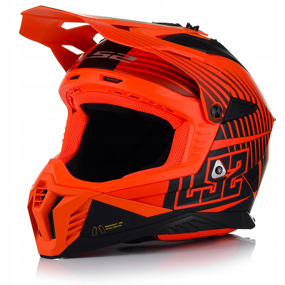MOTORCYCLE HELMET LS2 MX708 FAST II DUCK FLUO LIGHT ENDURO CROSS QUAD ATV Packaging status original