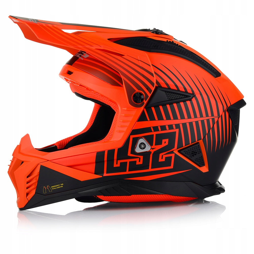 MOTORCYCLE HELMET LS2 MX708 FAST II DUCK FLUO LIGHT ENDURO CROSS QUAD ATV Size XXXL
